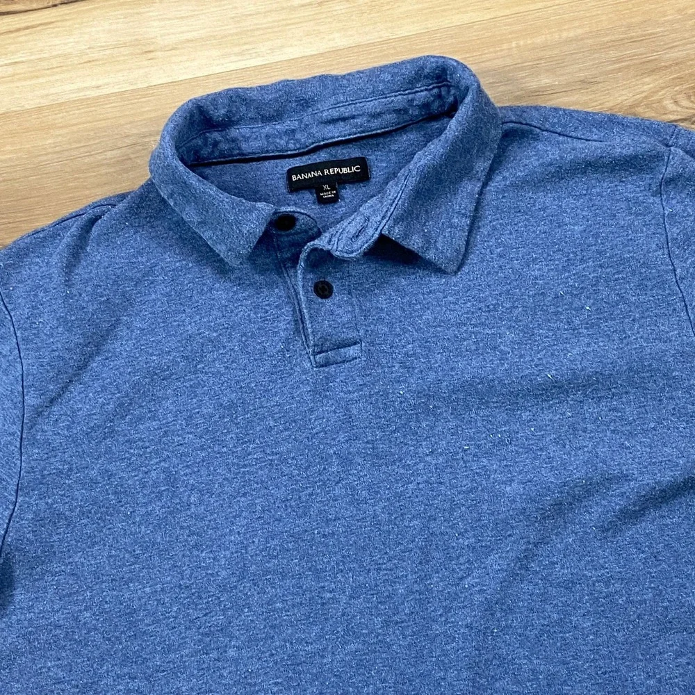 Banana Republic Polo Shirt Mens XL Classic 100% Cotton Jersey Blue Essential